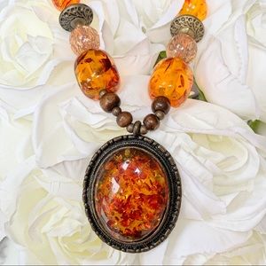 Handcrafted Amber Pendant Necklace